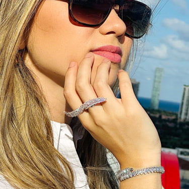 Star Shape Zirconia Two fingers  Ring